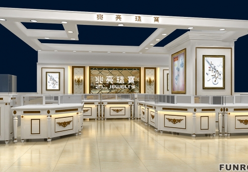 Custom Modern Style Jewelry Display Showcase Kiosk For Shopping Mall