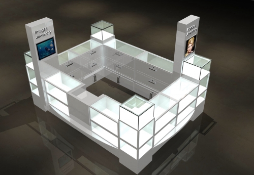 Shopping mall luxury jewelry kiosk