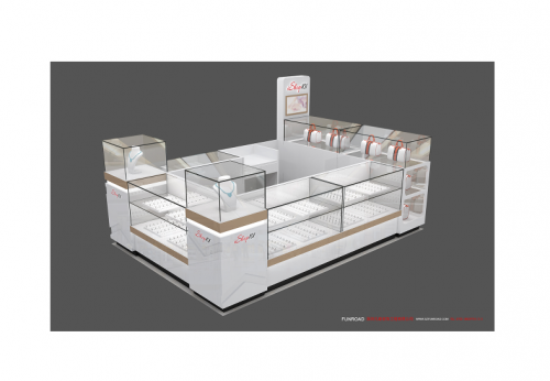 Professional Custom Display Counter Design Jewelry Kiosk For Shopping Mall 