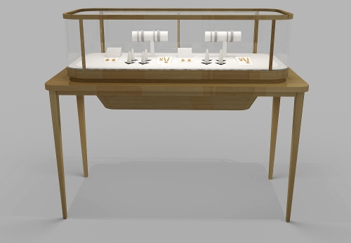 Custom High-End Metal Jewelry Store Display Furniture LED Light Glass for Showcase Varnish Surface Treatment Direct Factory