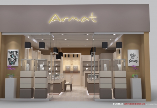 Custom Retail Jewelry Kiosk Showcase Commercial Luxury Glass Design for Necklace Earring Ring Silver LED Lighting for Mall Use