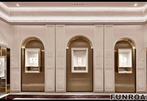 Customized Luxury Interior Showcase Latest Design Fitting Jewelry Display Cabinet for New Retail Stores