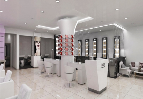 Luxury Modern Design Wood Mirror Station with LED Lighting New Model Barber Shop Furniture Including Salon Chair Pedicure Chair