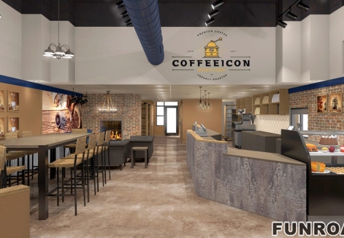 High Quality Indoor Green Coffee Bubble Tea Beverage Bar Counter Fresh Juice Bar Kiosk Design for Shopping Malls Varnish Surface