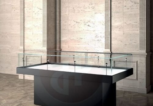 Customized Modern Museum Exhibition Display Cabinet Showcase Solid Wood and Aluminium Vitrine Model for Jewelry
