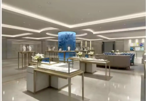 Customized Hot Jewelry Shop Retail Display Table Wooden Solid Wood and Aluminium Vitrine Model for Jewelry