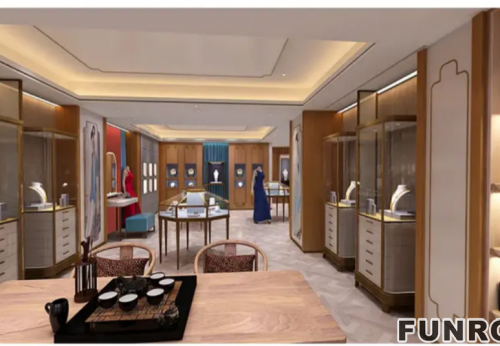 Funroad Jewels Mall Counter Luxury Jewelry Glass Display Showcase for Sale Custom Design