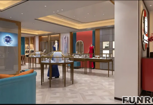 Funroad Jewels Mall Counter Luxury Jewelry Glass Display Showcase for Sale Custom Design