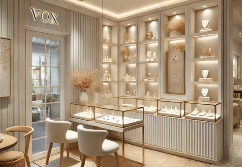 Simple Design LED Light Wall Mounted Jewelry Showcase Counter MDF Material for Mall Usage Shop Furniture for Jewelry Display