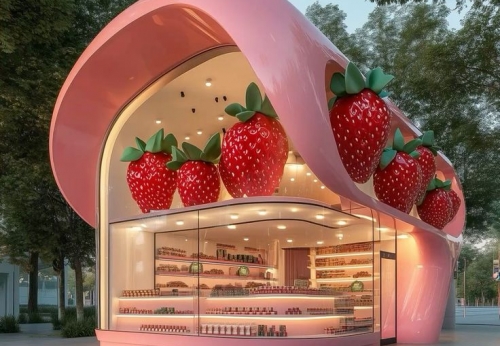 Customized Modern LED Lighting Candy Store Decoration Unique Food Kiosk Design for Showroom Retail Store Sale