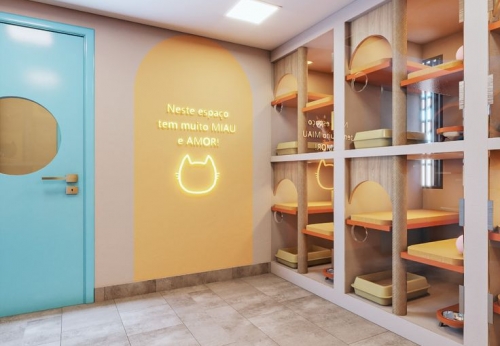 Customized Modern Retail Pets Store Interior Design Fitout Layout Dog Display Shelf Pet Shop Showcase for Pets Clothing Food