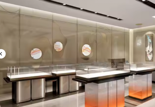 Custom Professional Jewelry Movable Kiosk Layout Design Ideas for Shopping Mall Shop Showroom Interior Custom Renovation