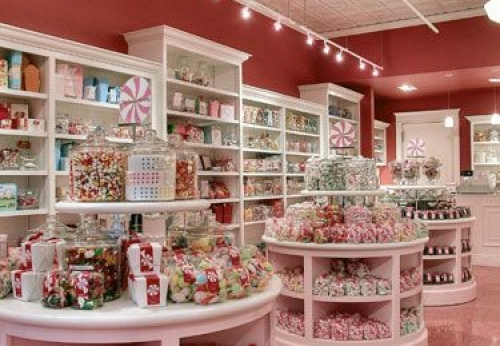 Professional Candy Display Shelf Showcase Cabinet Attractive Store Furniture with Varnish Surface Store Shelves