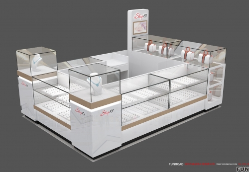 Funroad High-end Shopping Mall Jewelry Kiosk Sales Counter Simple Style Jewelry Store Customization