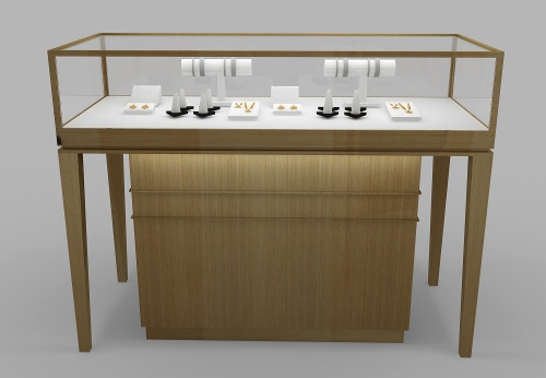 Custom Modern High-End Luxury Gold Jewelry Store Furniture Stainless Steel Design LED Lighting for Showroom Jewelry Showcase