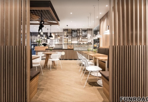 Customized Modern LED Coffee Bar Counter Design Luxury Style Wood Furniture for Coffee Shop for Mall Display