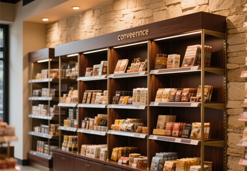 Shop Interior Design & Store Decoration Supermarket Fixtures Display Shelf Wood Display Racks Retail Convenience Store Fittings