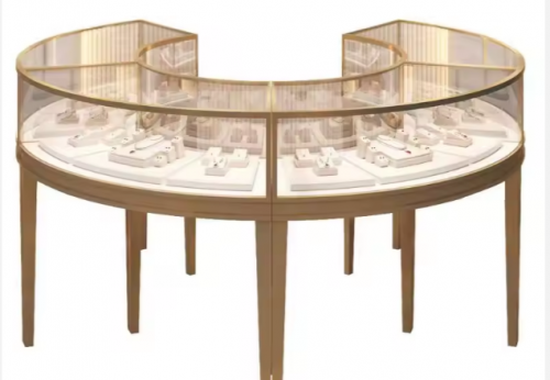 Customized Strong Glass Display Cabinet Jewelry Boutique Display Cabinet Counter Display Luxury Jewelry Showcase