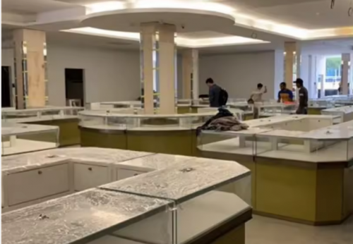 Modern Fashion Jewelry Store Design High End Cabinet Display Wall Shop Renovation Showroom Layout Interior Custom