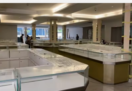 Modern Fashion Jewelry Store Design High End Cabinet Display Wall Shop Renovation Showroom Layout Interior Custom