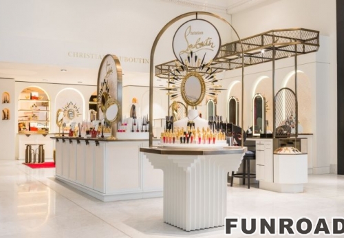 High-End Luxury Makeup Beauty Shop Display Cabinet Furniture Iron Perfume Display Shelves LED Light Retail Store Shopping Mall