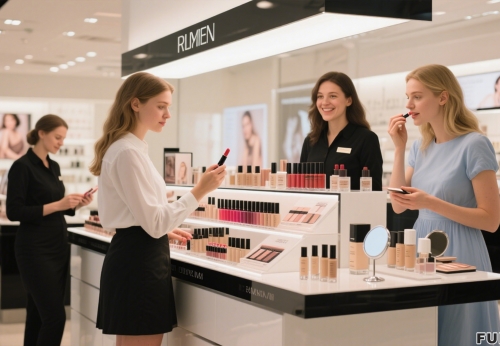 High-End Luxury Makeup Beauty Shop Display Cabinet Furniture Iron Perfume Display Shelves LED Light Retail Store Shopping Mall