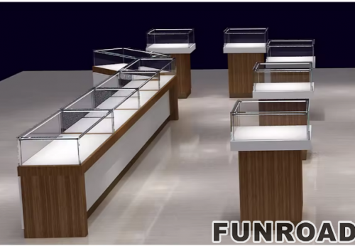 Bargain Rush Jewellery Shop Showcase High-end Metal Glass Custom Luxury Jewelry Display Cabinet