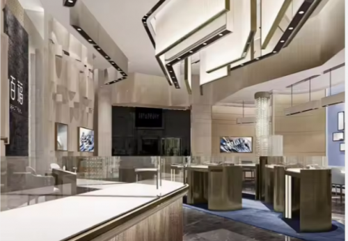 Funroad Luxury Modern Acrylic Jewelry Showcase LED Light Store Display Counter Furniture for Shopping Malls & Showrooms