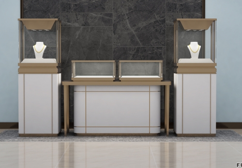 ODM Designer Luxury Jewelry Showcase Display Cabinet with LED Light Customizable Store Kiosk and Showroom Cabinet