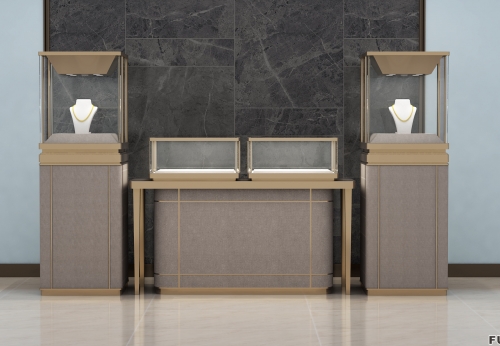 ODM Designer Luxury Jewelry Showcase Display Cabinet with LED Light Customizable Store Kiosk and Showroom Cabinet