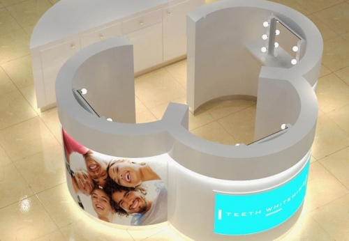 Customized Teeth Whitening Kiosk Free Design Mall Store Furniture with LED Light for Display