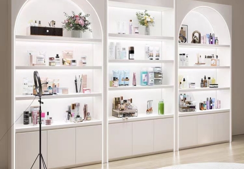 LED Light Nail Makeup Display Cabinet for Cosmetics Varnished Skin Care Products Beauty Salon Display