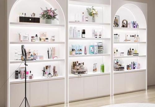 LED Light Nail Makeup Display Cabinet for Cosmetics Varnished Skin Care Products Beauty Salon Display