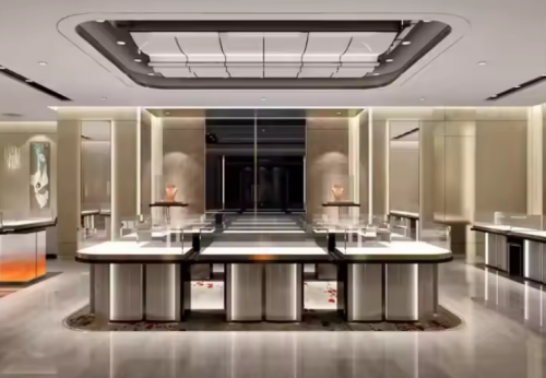 Unique Jewelry Cabinet Custom Luxury Store Interior Counter Island for Sale