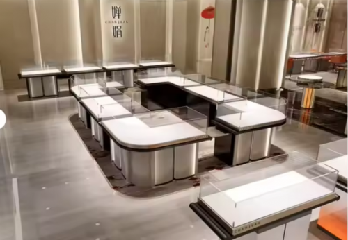 Unique Jewelry Cabinet Custom Luxury Store Interior Counter Island for Sale
