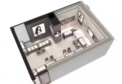 Luxury MDF Glass Jewelry Showcase Custom Shop Interior Display Cabinet