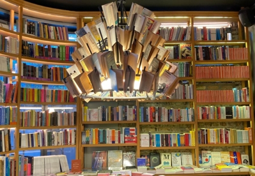 Metal and Wooden Cabinet Display Rack for Ceramic Tiles Stone Display Stand with Bookshelf for Showroom Use