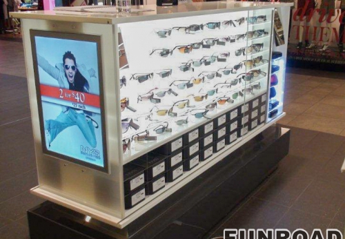 Glass Custom Showcase Display Cabinet for Jewelry Exhibitor Sunglasses Watch Jewellery Counter Display Showcase Display Kiosk