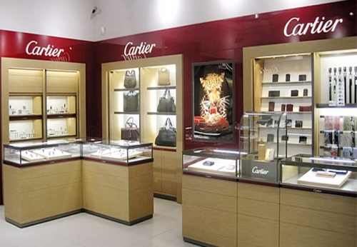 Funroad Custom Interior Ideas for Jewelry Store Renovation MDF Shop Counter with LED Lighting Small Cabinet Showroom Layout