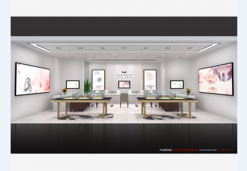 Commercial LED Diamond Jewelry Showroom Display Fitting Custom Design Store Kiosk Display for Ring Necklace Other Jewelry Items