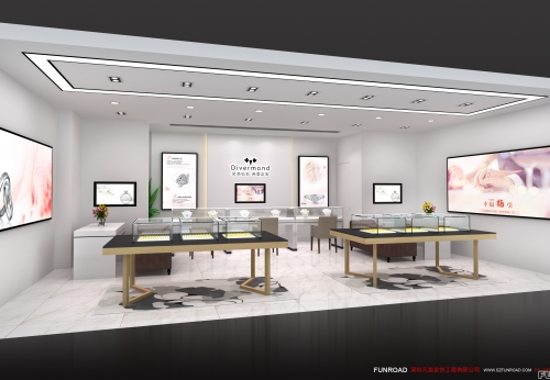 Commercial LED Diamond Jewelry Showroom Display Fitting Custom Design Store Kiosk Display for Ring Necklace Other Jewelry Items