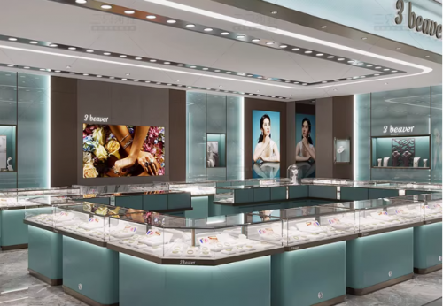 Customized Jewelry Display Cabinet Movable Storage for Luxury Watches Gold Antiques-150cm Product Counter LED Retail Store