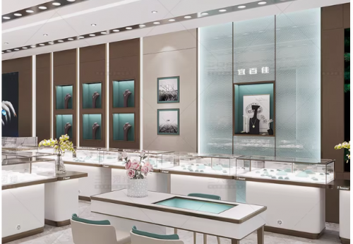 Customized Jewelry Display Cabinet Movable Storage for Luxury Watches Gold Antiques-150cm Product Counter LED Retail Store