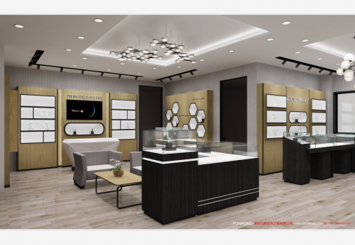 Modern Glass Jewelry Retail Display Cabinet with LED Lighting for Shop Renovation and Wall Display Stand for Jewelry Store