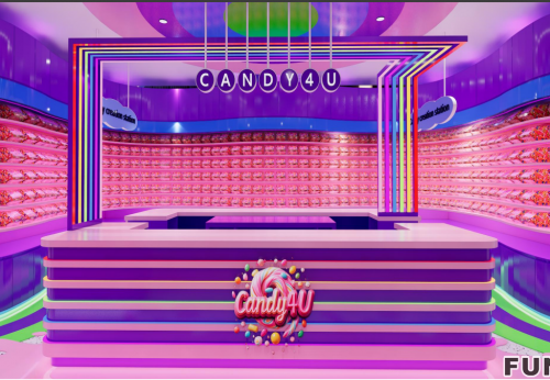 Colorful Candy Store Furniture Decorations Stand Showcase Sweet Chocolate Sugar Display Rack Shop Interior Design