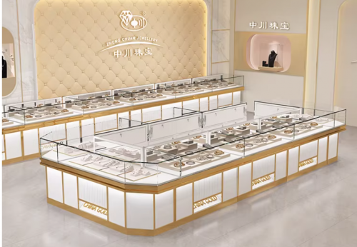 Luxury Aluminum LED Strip Lighted Eco-Friendly High Quality Easy-Clean Rectangular Display Stand for Mall Retail Use