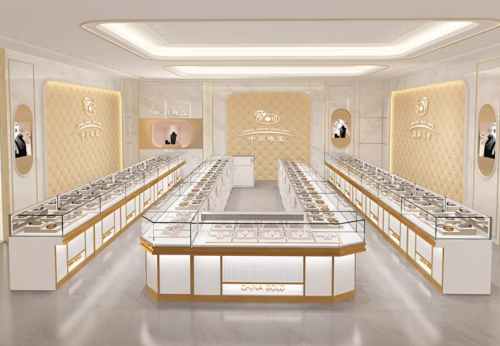 Luxury Aluminum LED Strip Lighted Eco-Friendly High Quality Easy-Clean Rectangular Display Stand for Mall Retail Use