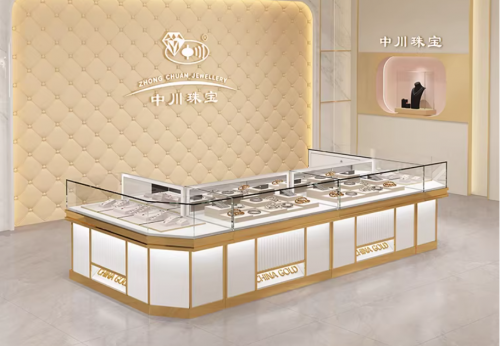 Luxury Aluminum LED Strip Lighted Eco-Friendly High Quality Easy-Clean Rectangular Display Stand for Mall Retail Use