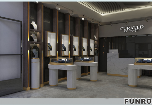Jewelry Display Showcase Watch Store 3D Interior Design Jewelry Wall Cabinet & Commercial Glass Display Furniture