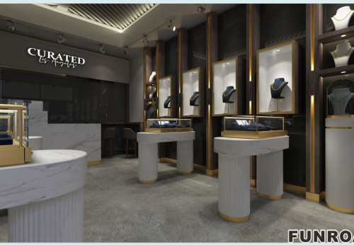 Jewelry Display Showcase Watch Store 3D Interior Design Jewelry Wall Cabinet & Commercial Glass Display Furniture